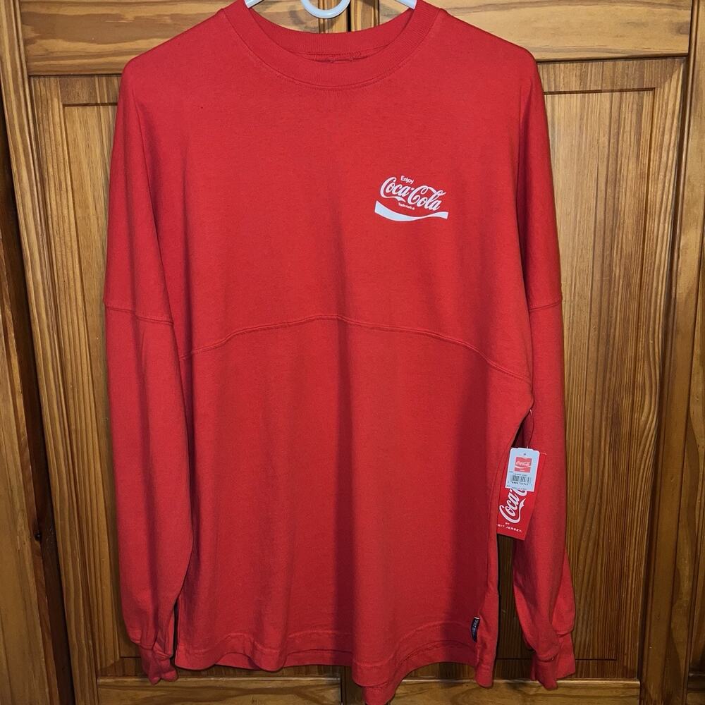 Coca-Cola x Spirit Jersey Red Long Sleeve Shirt Unisex S Small NEW RARE!